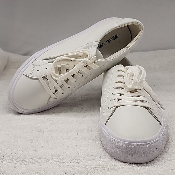 ๐MADEWEL SIDEWALK LOWTOP WHITE LEATHER UNISEX SNEAKERS MENS 7.5 LADIES 9 NWOB - Picture 15 of 16